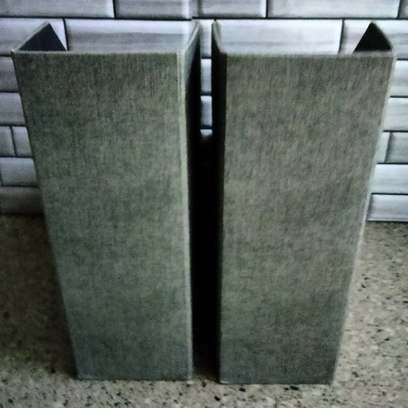 DUO: Linen Covered Slate Grey File Magazine Holders (A) - Picture 2 of 9